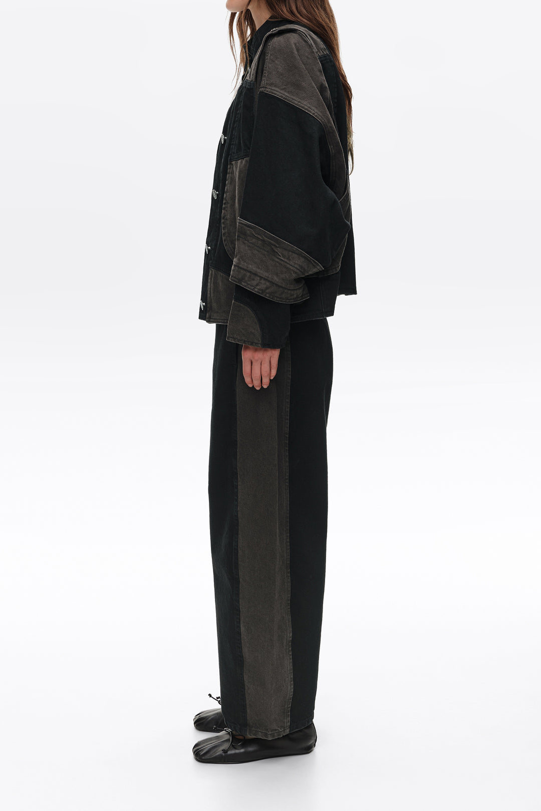 Two-tone denim oversize jacket