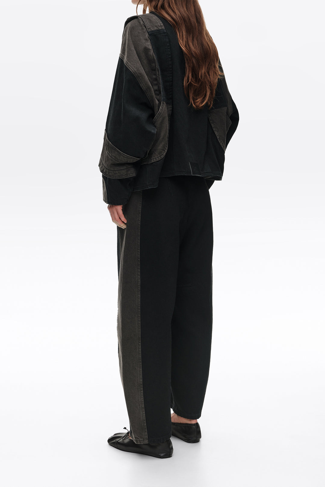 Two-tone denim oversize jacket