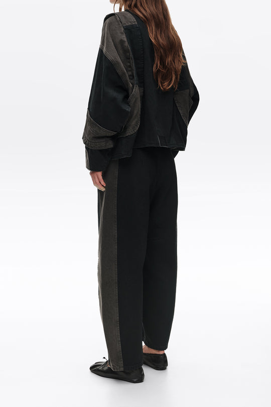 Two-tone denim oversize jacket