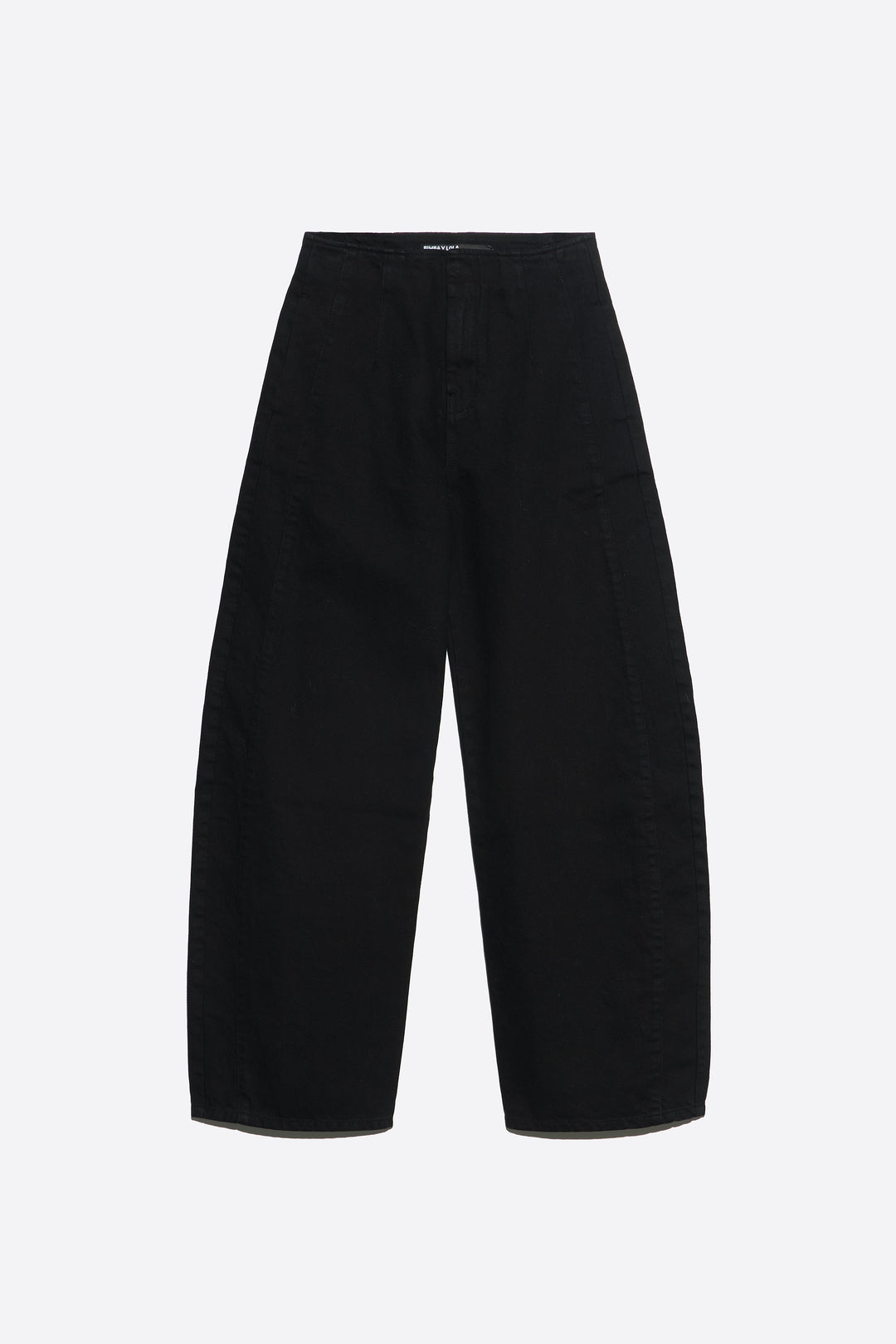 BARREL - Black denim trousers with buckle