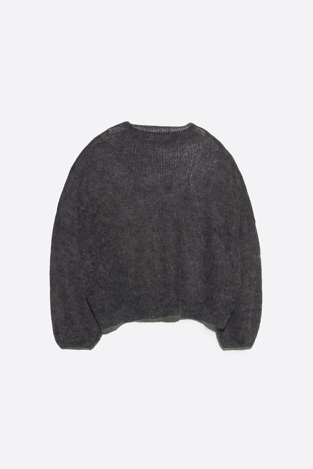 Dark gray melange mohair high neck sweater
