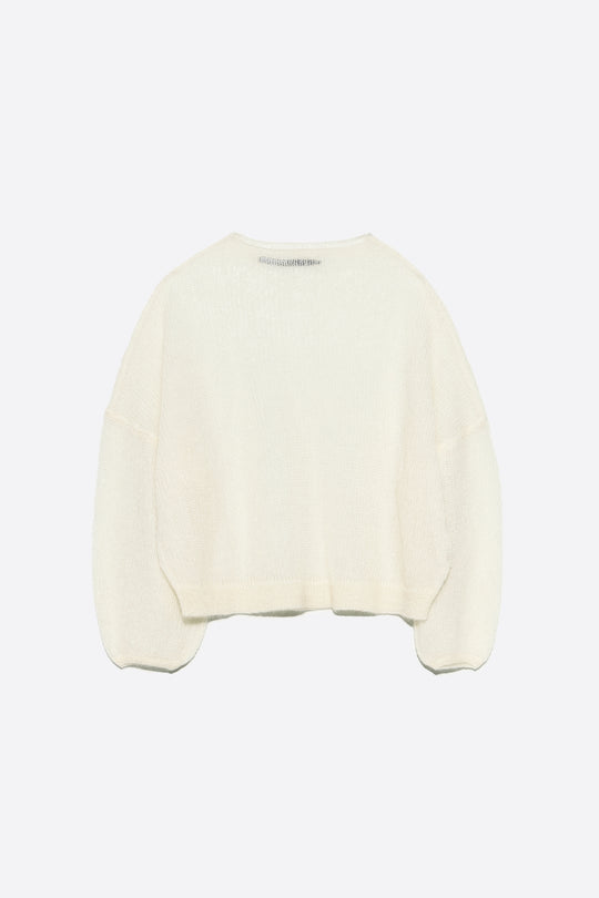 Ivory mohair high neck sweater