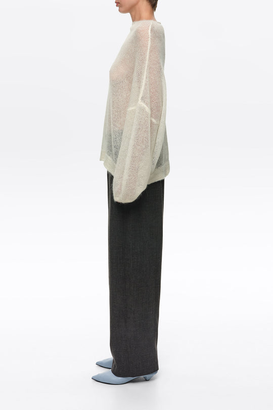 Ivory mohair high neck sweater