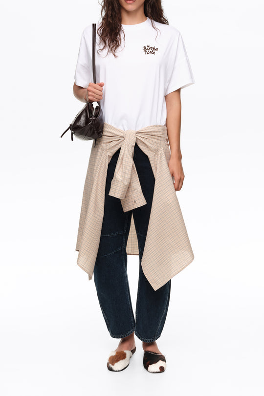 White cotton boxy T-shirt
