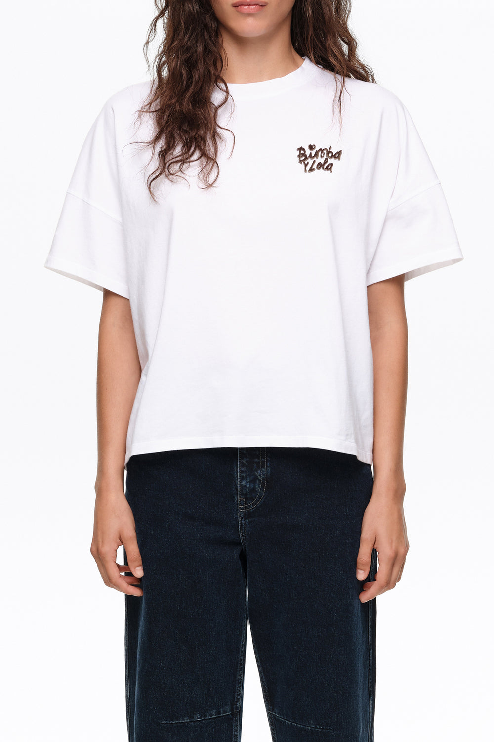 White cotton boxy T-shirt
