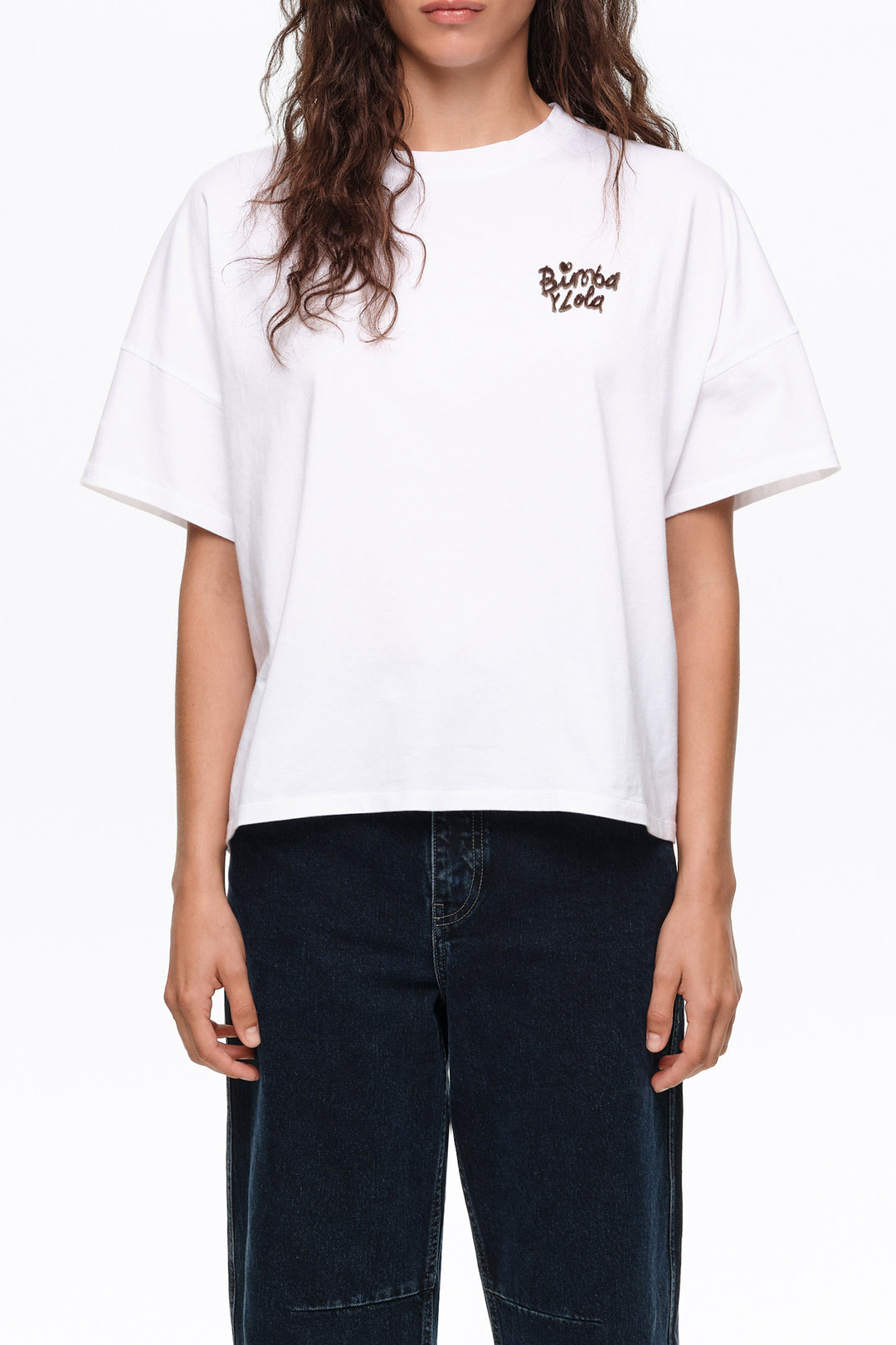 White cotton boxy T-shirt
