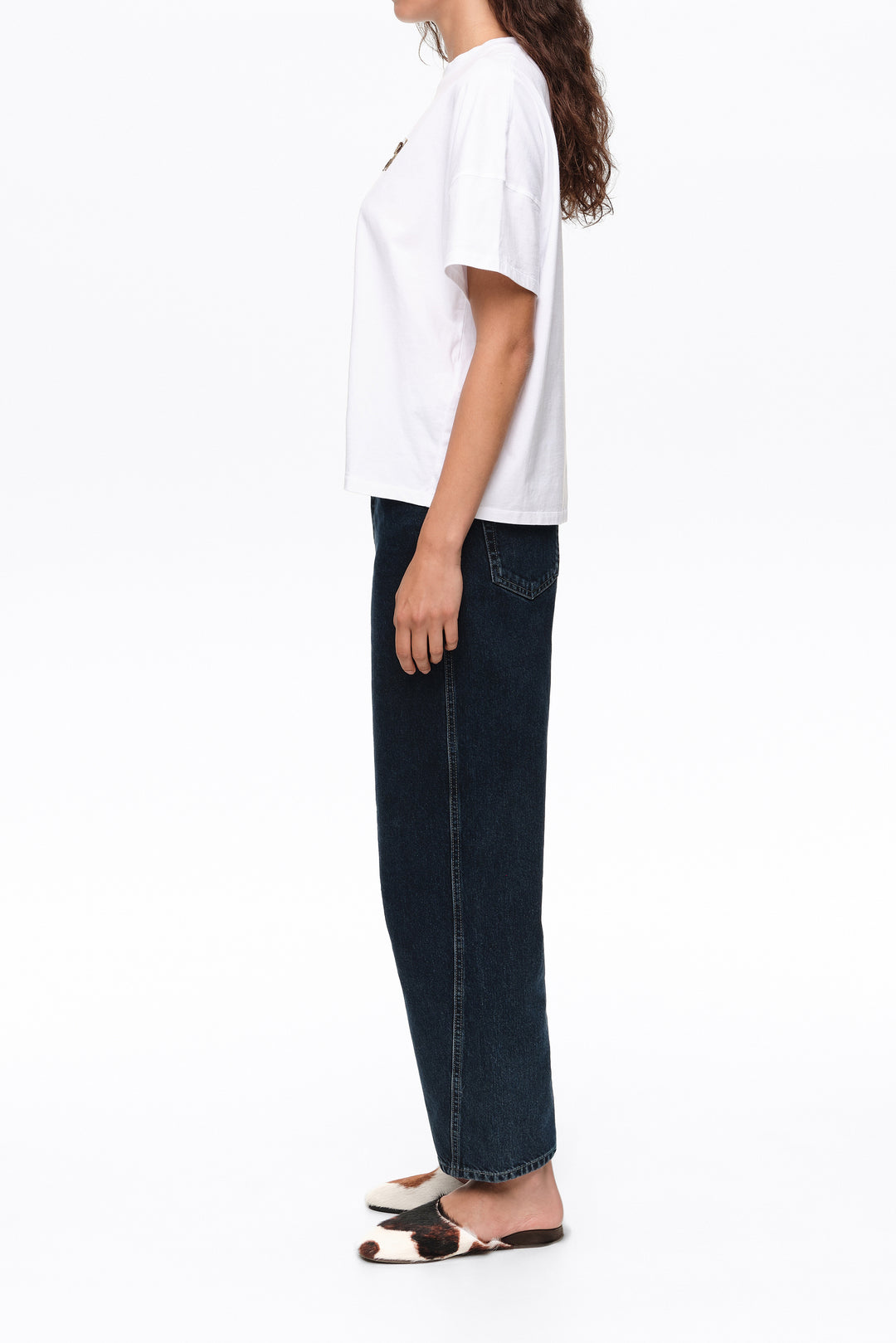 White cotton boxy T-shirt