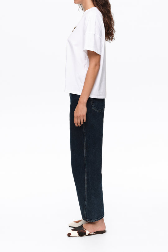 White cotton boxy T-shirt