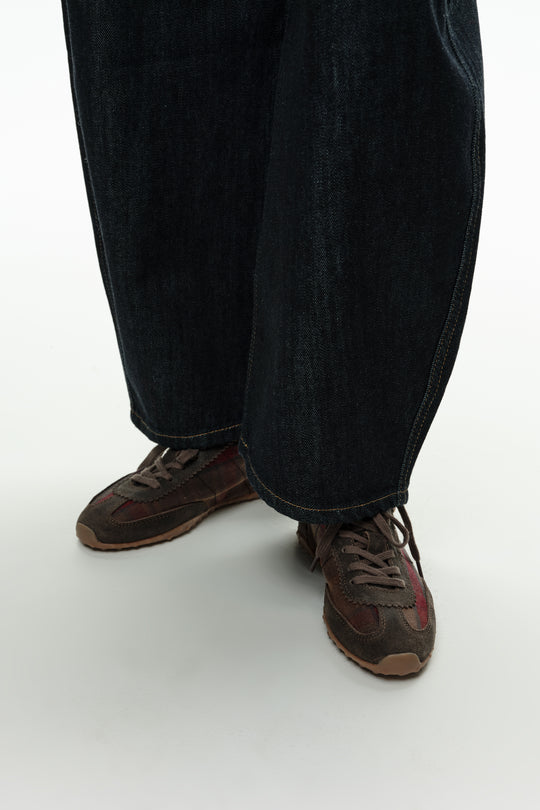 13 29 sneaker in suede and checked fabric
