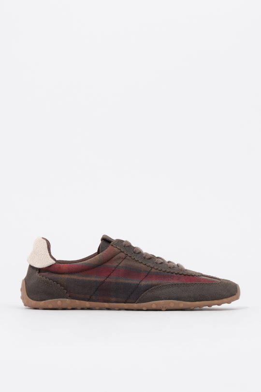 13 29 sneaker in suede and checked fabric