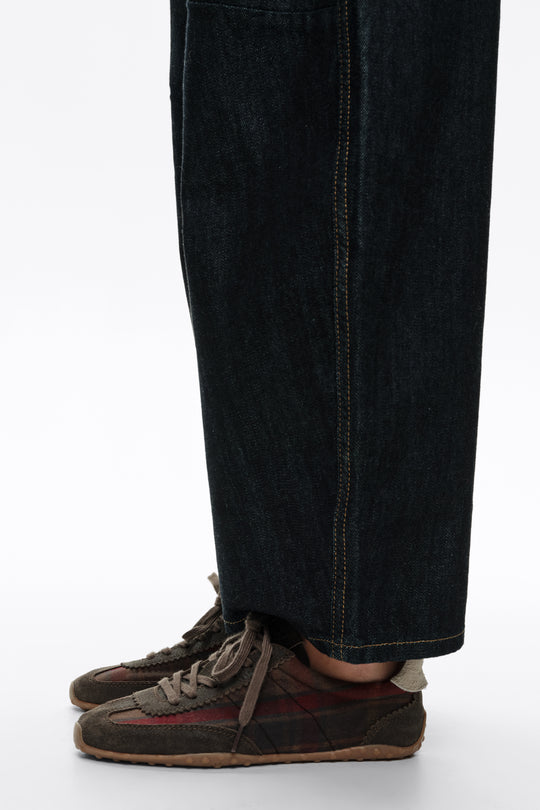 13 29 sneaker in suede and checked fabric