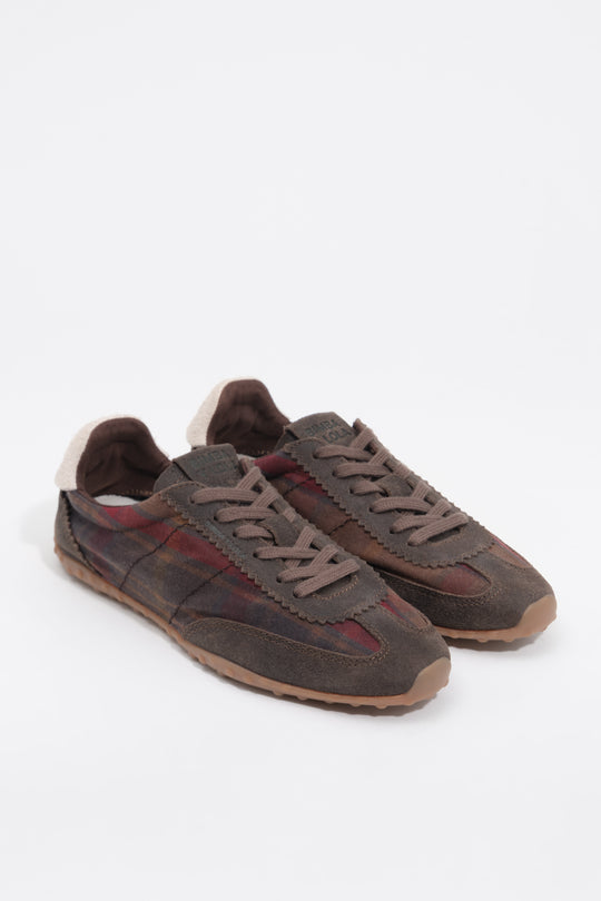 13 29 sneaker in suede and checked fabric