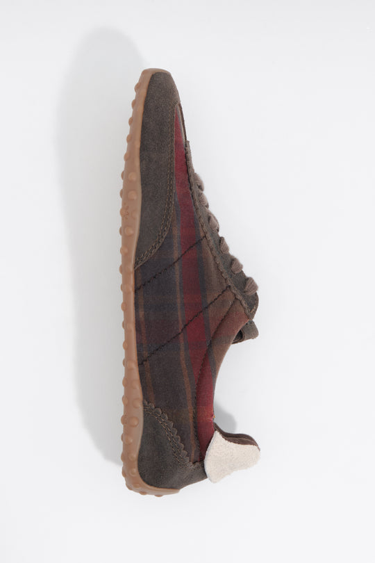 13 29 sneaker in suede and checked fabric