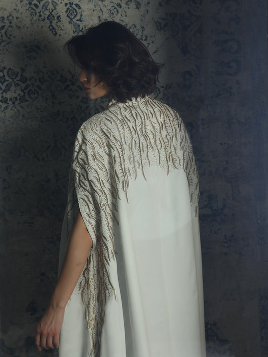 Royal Leaves White Abaya - 28823 - MYHOLDAL LEBANON