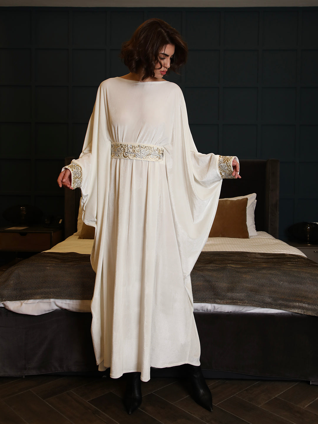 Arabic Belt White Abaya - 29298 - MYHOLDAL LEBANON