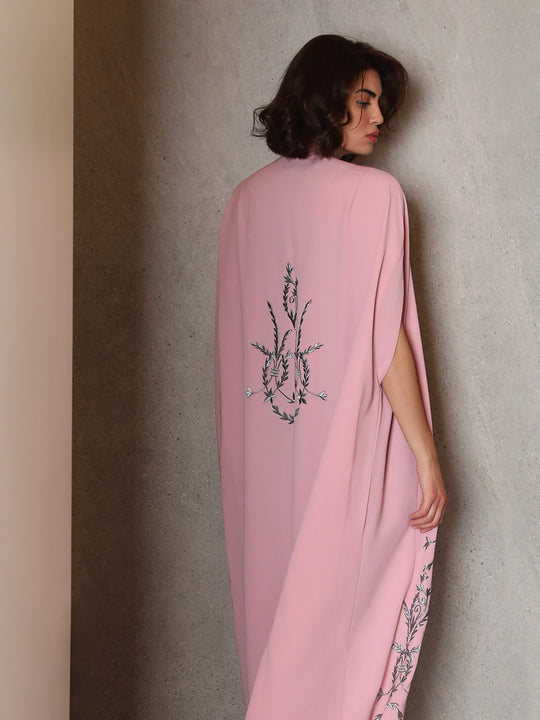 Silver Stems Pink Abaya - 29344 - MYHOLDAL LEBANON