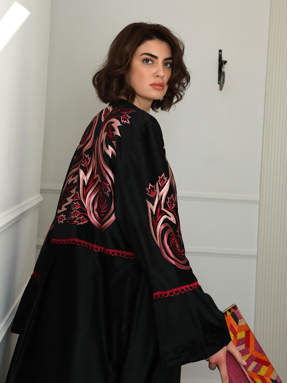 Leafy Swirl Black Abaya - 29523 - MYHOLDAL LEBANON