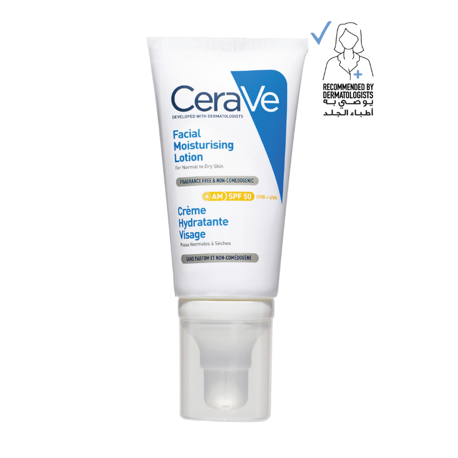 CeraVe AM Facial Moisturizing Lotion SPF50 for Normal to Dry Skin 52ml - MYHOLDAL LEBANON
