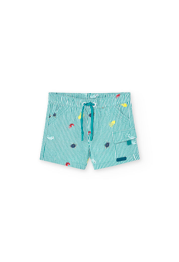 Poplin bermuda shorts for baby boy -BCI - 318091