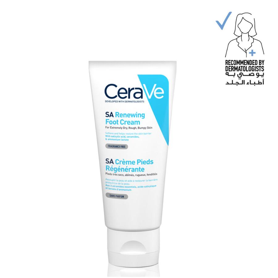Cerave SA Renewing Foot Cream for Dry, Rough, and Cracked feet with Hyaluronic Acid 88Ml - MYHOLDAL LEBANON