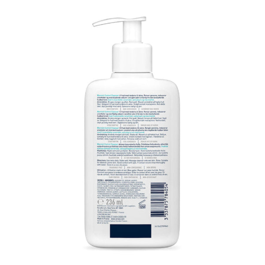CeraVe Blemish Control Cleanser Face Wash For Acne & Blemish Prone Skin Niacinamide and Ceramides 236 ML
