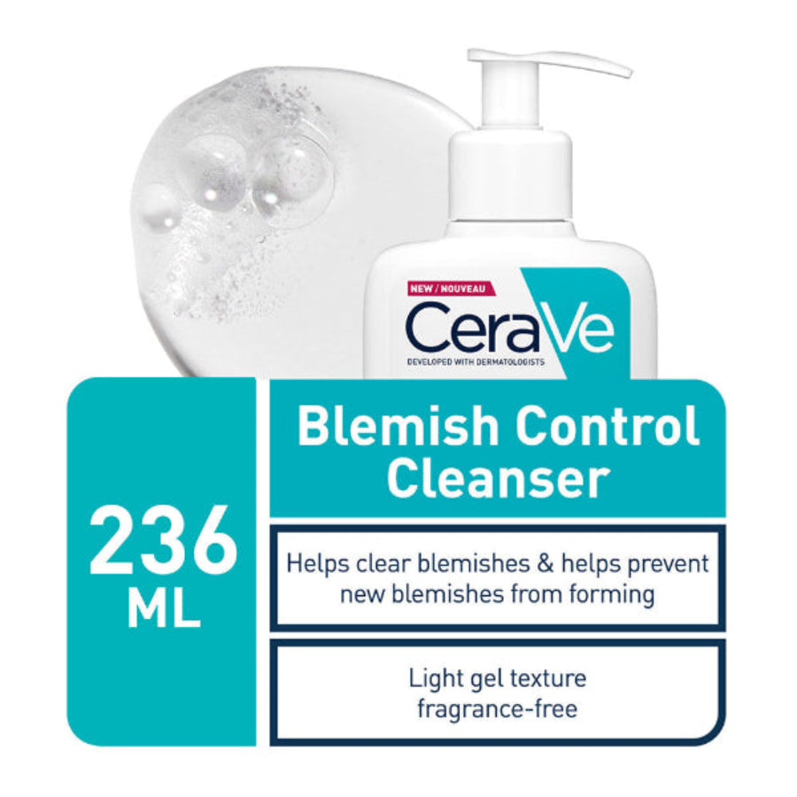 CeraVe Blemish Control Cleanser Face Wash For Acne & Blemish Prone Skin Niacinamide and Ceramides 236 ML