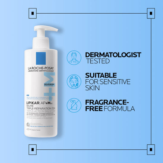 La Roche Posay LIPIKAR Balm AP+Max Triple-action balm with Neurobioma for ultra-dry to atopic eczema-prone skin 400ml