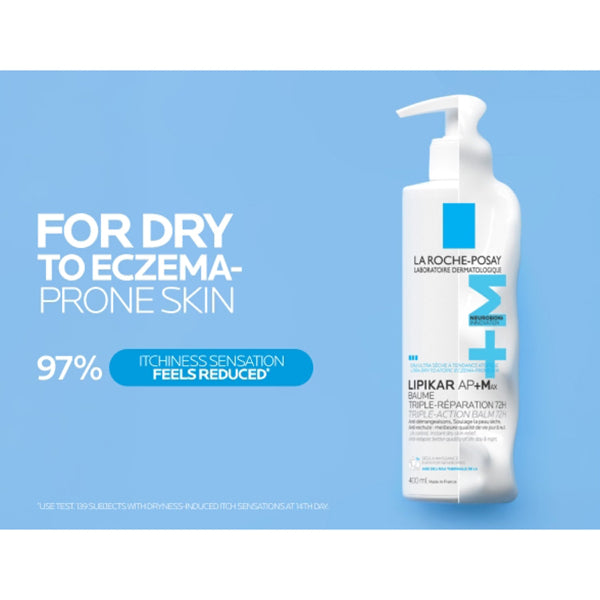 La Roche Posay LIPIKAR Balm AP+Max Triple-action balm with Neurobioma for ultra-dry to atopic eczema-prone skin 400ml