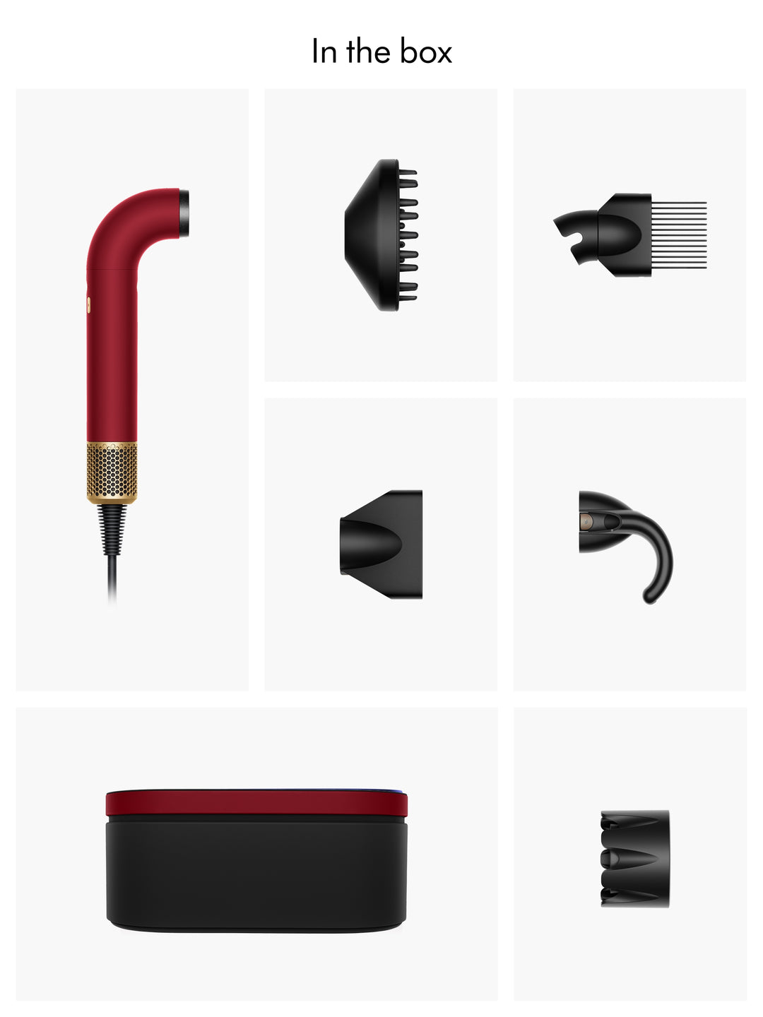 Supersonic r™ hair dryer – Curly+Coily (Red Velvet/Gold)