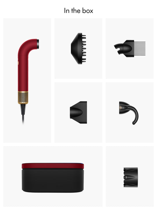 Supersonic r™ hair dryer – Curly+Coily (Red Velvet/Gold)