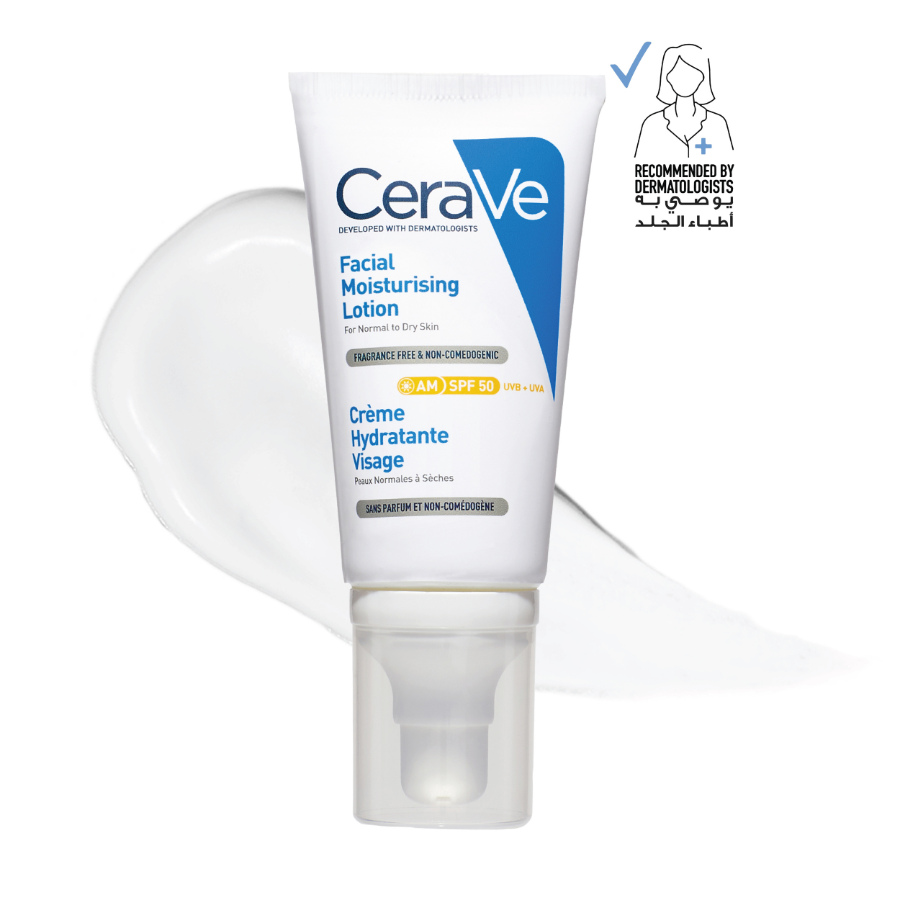 CeraVe AM Facial Moisturizing Lotion SPF50 for Normal to Dry Skin 52ml - MYHOLDAL LEBANON