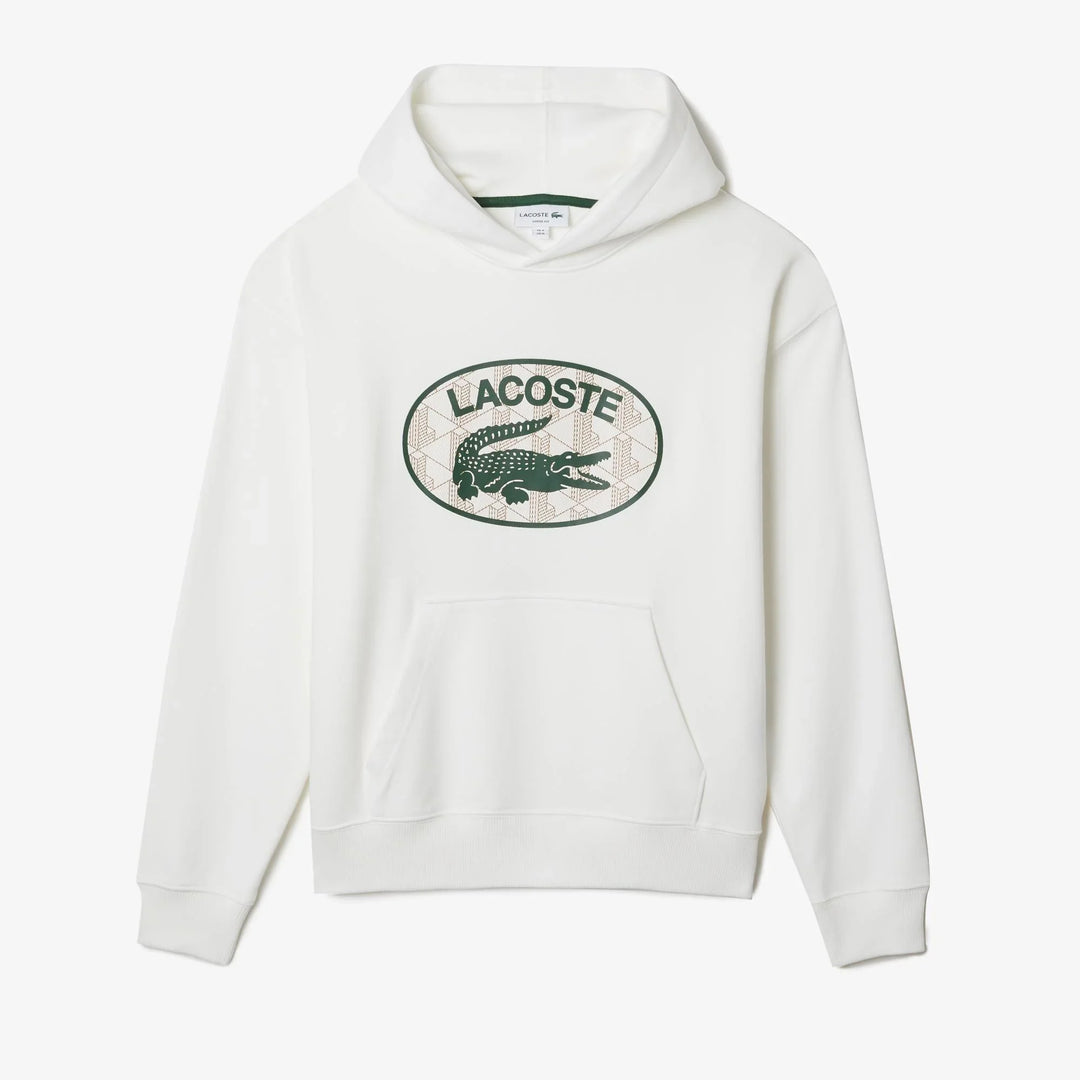 Men's Loose Fit Branded Monogram Hooded Sweatshirt - Sh0067
