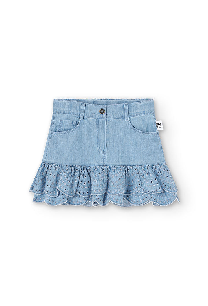 Denim ruffle skirt for girl - 438151