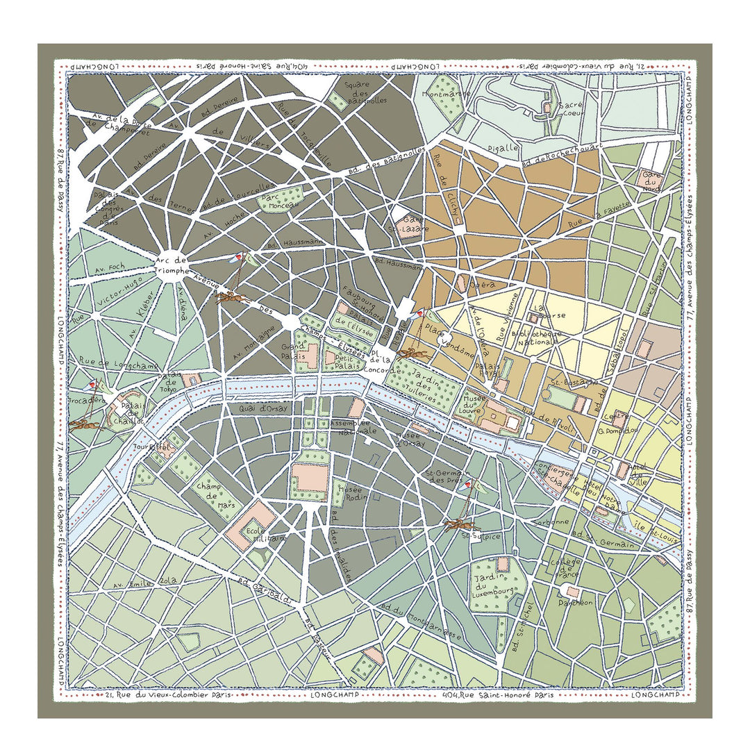 A la Découverte de Paris  Silk scarf 90-50682GSO