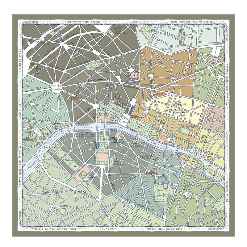 A la Découverte de Paris  Silk scarf 90-50682GSO