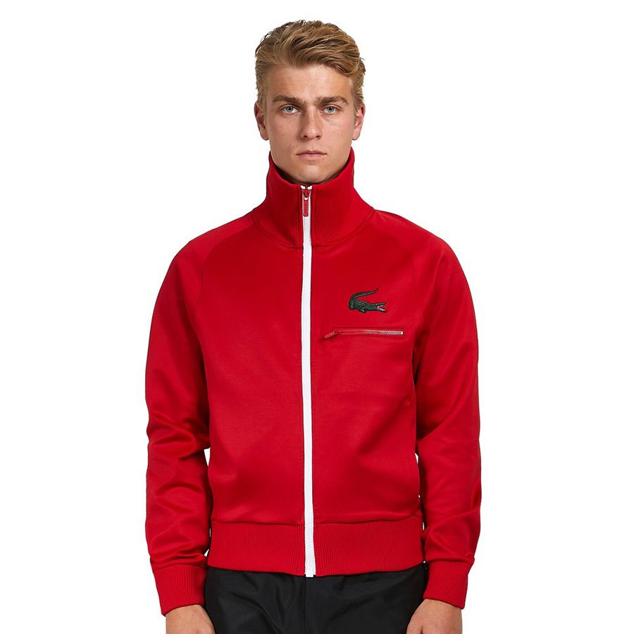 Men's Crocodile Stand-Up Collar Zippered Jacket