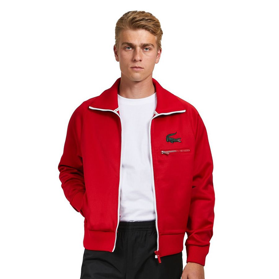 Men's Crocodile Stand-Up Collar Zippered Jacket