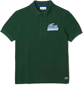 Kids’ Lacoste Organic Cotton Contrast Print Polo Shirt - PJ5323