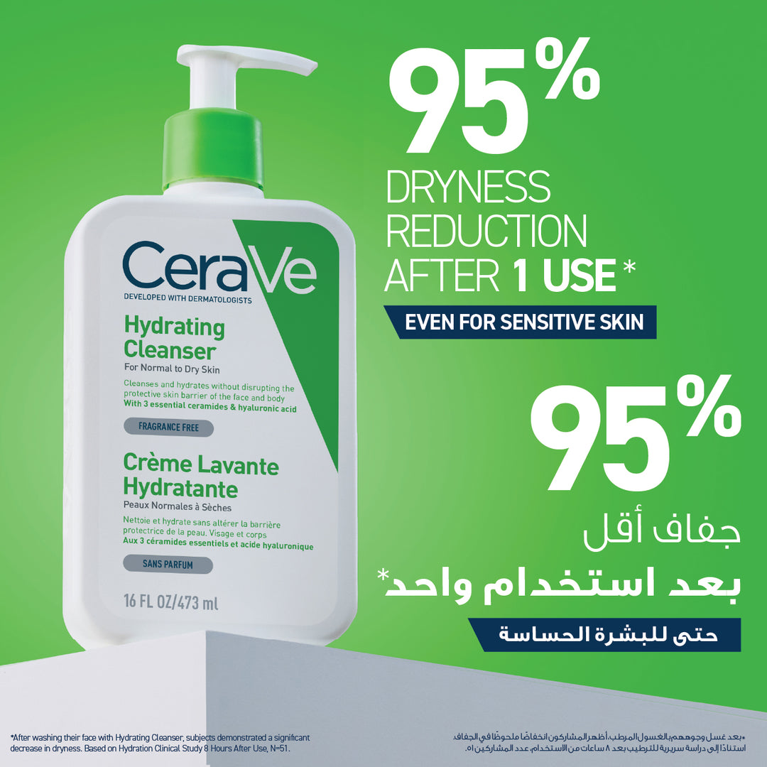 CeraVe Hydrating Cleanser for Normal to Dry Skin with Hyaluronic Acid 473ML