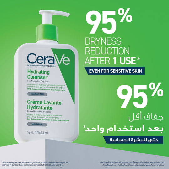 CeraVe Hydrating Cleanser for Normal to Dry Skin with Hyaluronic Acid 473ML