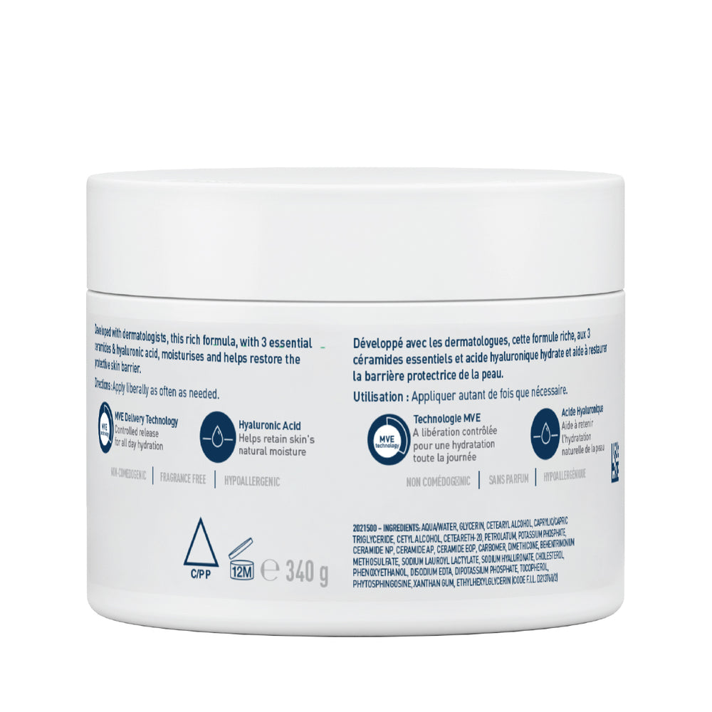 CeraVe Moisturising Cream for Dry to Very Dry Skin 3 Essential Ceramides 340g