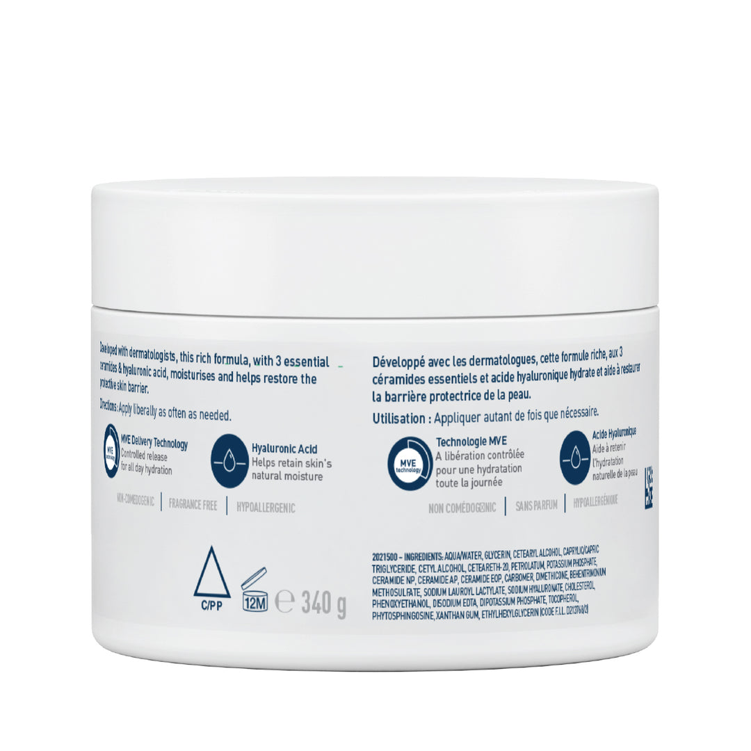 CeraVe Moisturising Cream for Dry to Very Dry Skin 3 Essential Ceramides 340g