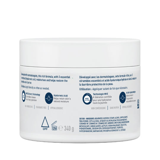 CeraVe Moisturising Cream for Dry to Very Dry Skin 3 Essential Ceramides 340g