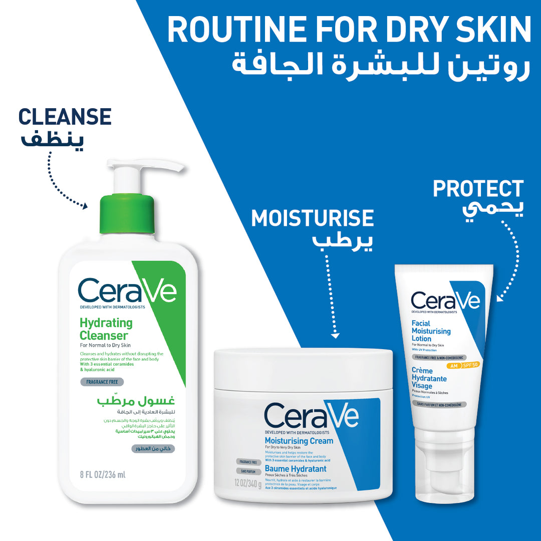 CeraVe Moisturising Cream for Dry to Very Dry Skin 3 Essential Ceramides 340g