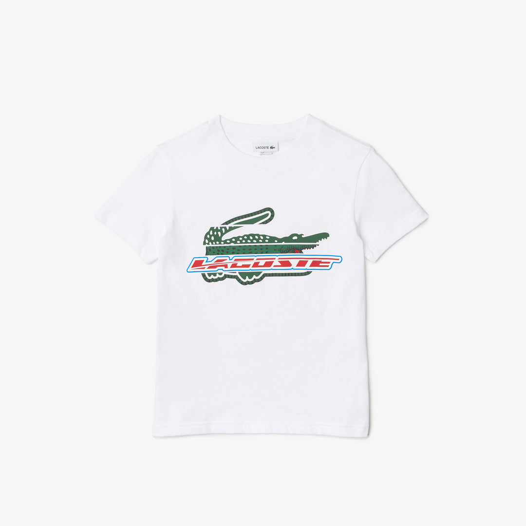 Kids’ Contrast Print Cotton Jersey T-shirt - TJ5335