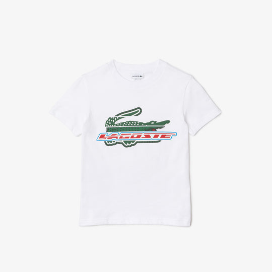 Kids’ Contrast Print Cotton Jersey T-shirt - TJ5335