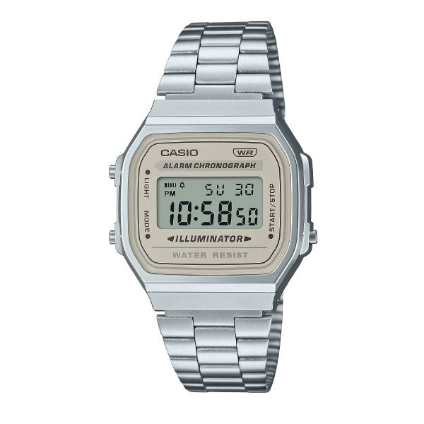 CASIO VINTAGE DIGITAL UNISEX METAL WATCH A168WA-8AYDF