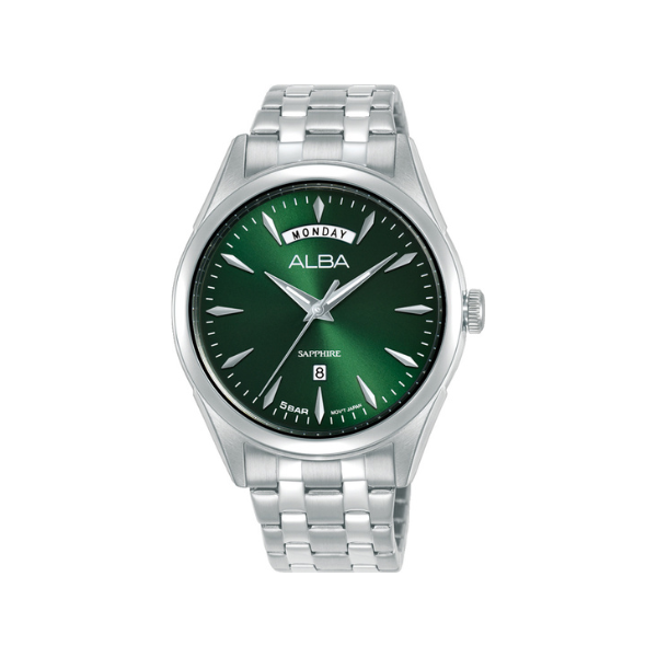 PRESTIGE GREEN DIAL SILVER STEEL 40MM- A6B007X1