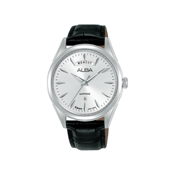 PRESTIGE SILVER DIAL BLK LEATHER 40MM- A6B011X1