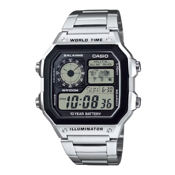 Casio Digital Men Metal Watch AE-1200WHD-1AVDF